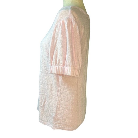 3/$27 Women's Ana Textured Top, Short  Cap Sleeves,  Lilac, size Small - Picture 3 of 9